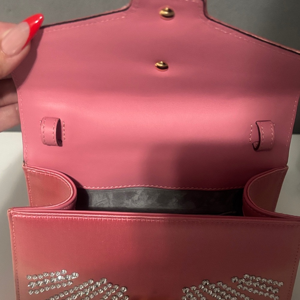 Gucci pink Satin Crystal Mini Sylvie Top Handle Bag - Picture 5 of 8